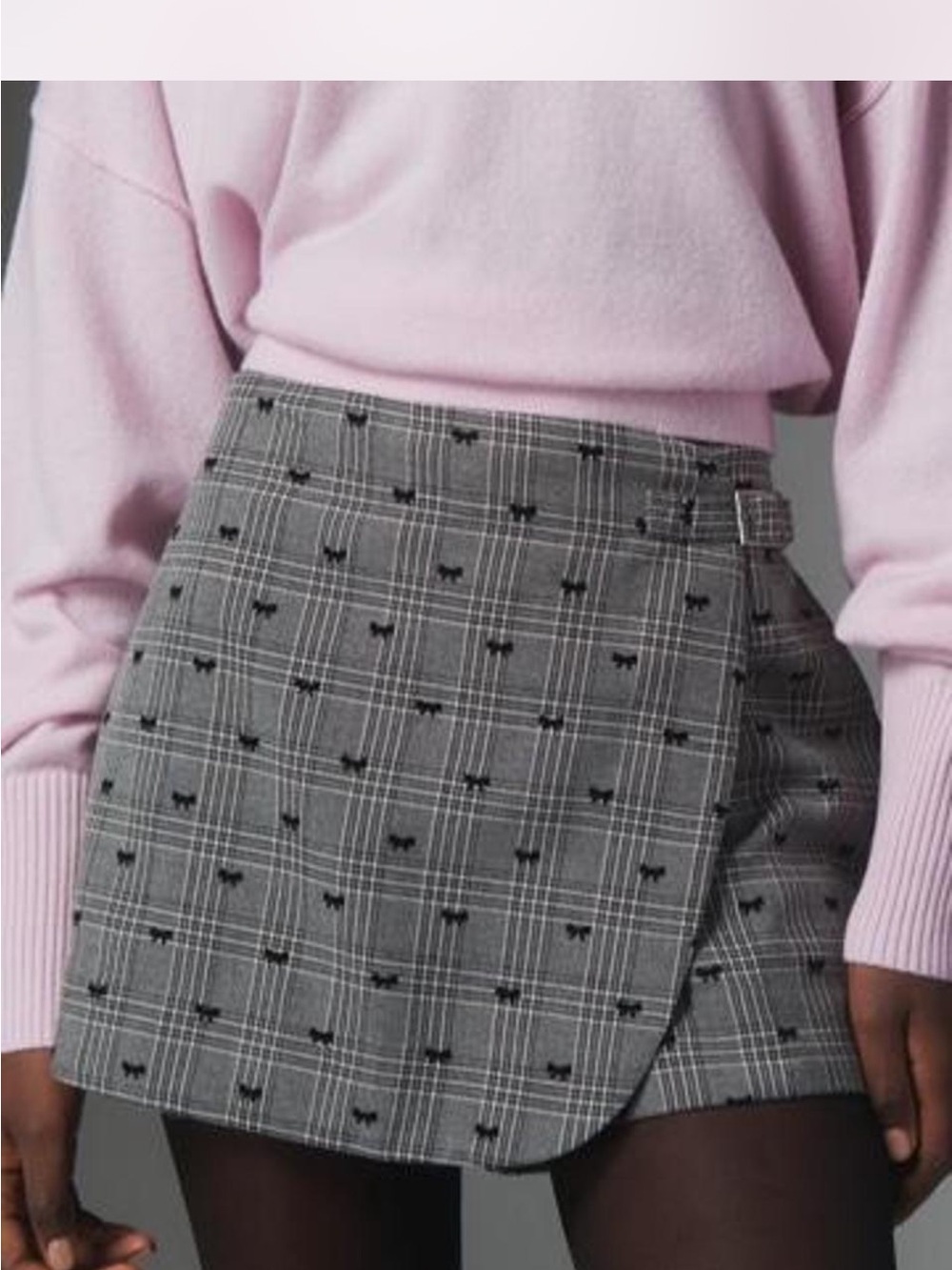 Anthropologist Gray Plaid Wrap Mini Skirt (SIZE 12)